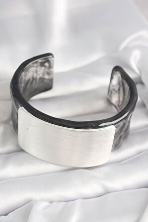 Dodes Dodes Siyah Mermer Desen Akrilik Plastik Dikdörtgen Plaka Model Vintage Kadın Bilezik TG27BB6675