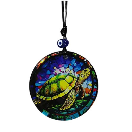 Dodes Kaplumbağa Desenli Mavi Renk 12 Cm Duvar Süsü