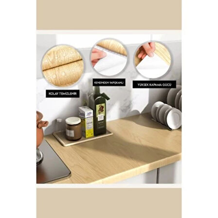 Dodes Ahşap Görünümlü Kendinden Yapışkanlı Kaplama Folyosu 5 Metre