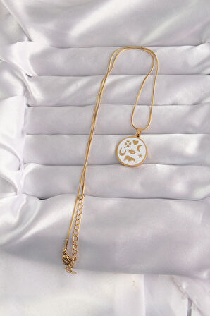 Dodes Dodes 316L Çelik Gold Renk Beyaz Mineli Karışık Figürlü Tarot Kolye TG27BKO9041