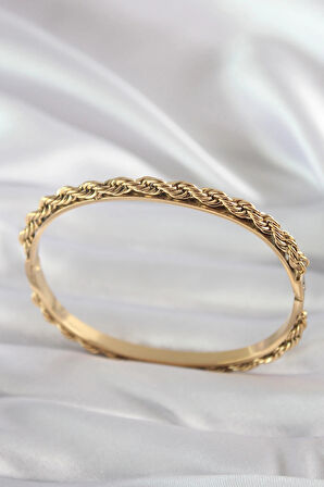 Dodes Dodes 316L Çelik Gold Renk Burgu Zincir Model Kadın Kelepçe TG27BB5904