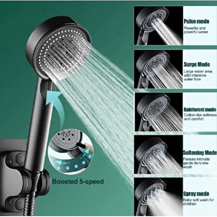 Dodes 5 Kademeli Duş Başlığı Siyah