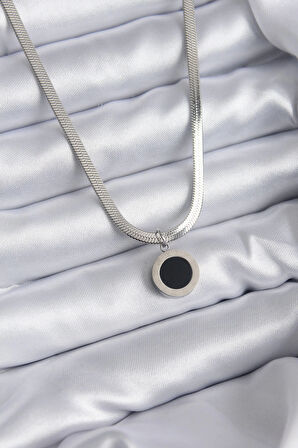 Dodes 316L Çelik Gümüş Renk İtalyan Zincir Model İşleme Detay Kadın Kolye TG27BKO7866