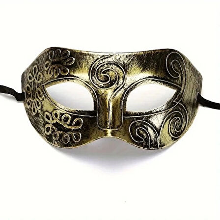 Dodes Altın Eskitme Yüz Maskesi - Antik Tarz Balo Maskesi