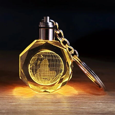 Dodes Kristal Dünya Tasarımlı Renk Değiştiren Anahtarlık