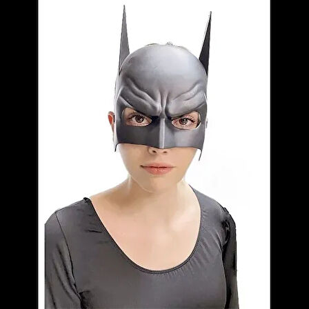 Dodes Siyah Çocuk Batman Maskesi Lastikli