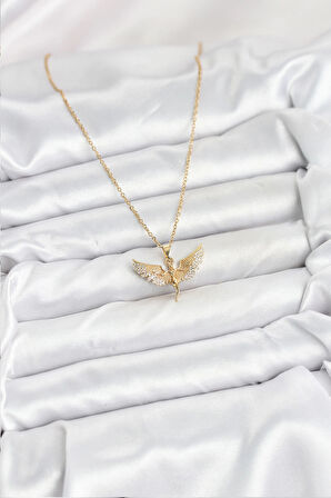 Dodes Dodes 316L Çelik Zincir Gold Renk Melek Model Kadın Kolye TG27BKO10621