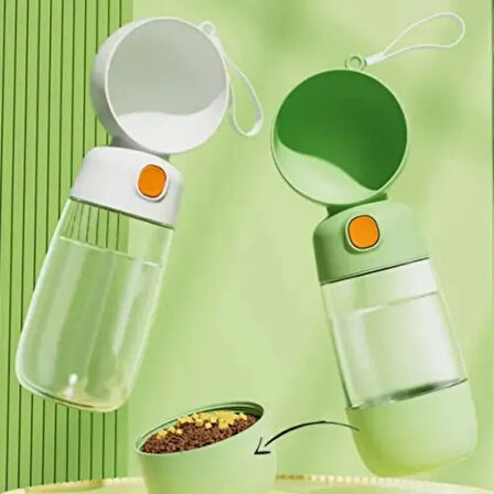 Dodes Taşınabilir Evcil Hayvan Mama Hazneli Su Matarası