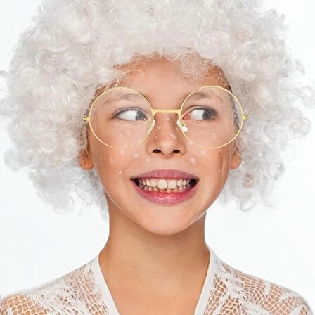 Dodes Yuvarlak Cam John Lennon Tarzı Hippi İmaj Gold Çerçeveli Şeffaf Gözlük