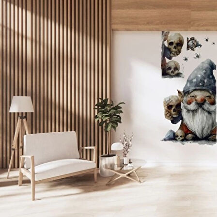Dodes Gotik Cüce ve Kafatası Duvar Sticker Seti