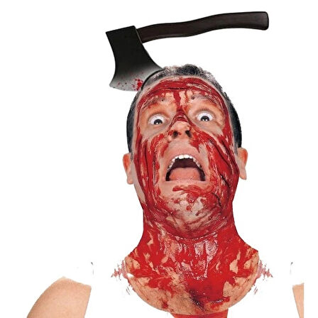 Dodes Kafaya Saplanmış Halloween Kanlı Balta Şaka Tacı