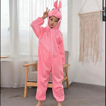 Dodes Çocuk Tavşan Kostümü Pembe Renk 4-5 Yaş