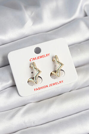 Dodes Dodes Pirinç Gold Renk Yıldız Model Kadın Küpe TG27BKP11243