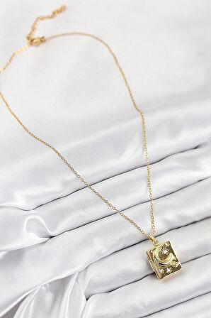 Dodes 316L Çelik Zirkon Taşlı Açılabilr Kapaklı Kitap Model Gold Renk Kadın Kolye TG27BKO10515