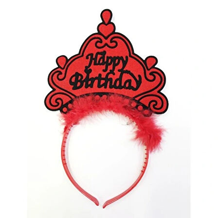 Dodes Happy Birthday Yazılı Neon Renk Taç 12 Adet