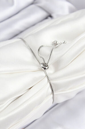 Dodes Pirinç Zirkon Taşlı Kelebek Model Gümüş Renk Asansörlü Kadın Bileklik TG27BB7724