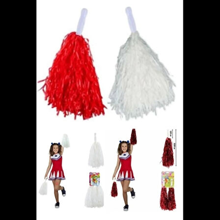 Dodes KIRMIZI BEYAZ GÖSTERİ PONPONU