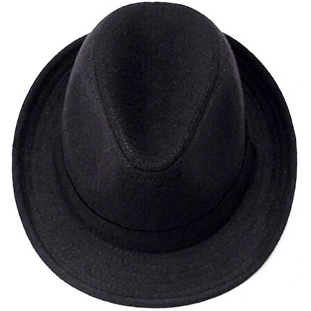 Dodes Çocuk Boy Siyah Kumaş Fötr Şapka Gösteri Şapkası Michael Jackson Şapkası 54 No