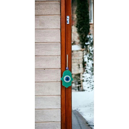 Dodes Nazar Boncuklu Jade Yeşili Fatma Ana Bereket Eli Cam Duvar Süsü