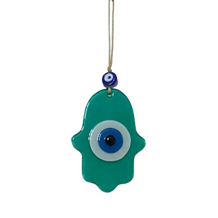 Dodes Nazar Boncuklu Jade Yeşili Fatma Ana Bereket Eli Cam Duvar Süsü