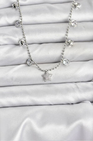 Dodes Dodes Pirinç Gümüş Renk Yıldız Model Kadın Kolye TG27BKO10650