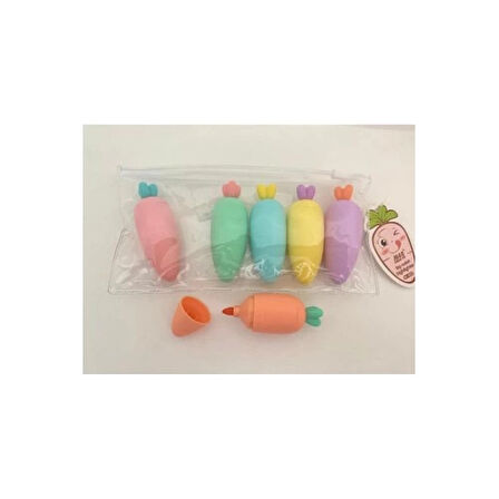 Dodes Havuç Tasarımlı Fosforlu Kalem Seti