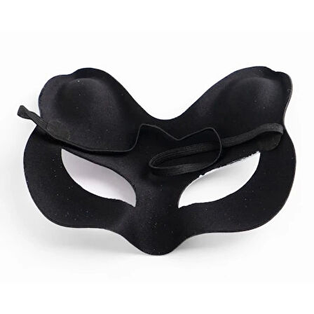 Dodes Siyah Süet Mavi Kırmızı Simli Kedi Maskesi