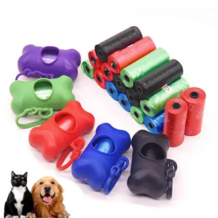 Dodes Köpek Dışkı Poşeti Seti (5+1 Kemik Aparatlı)