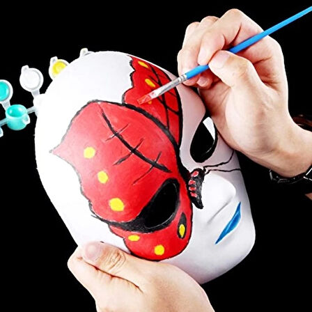 Dodes Beyaz Renk Boyanabilir Anonim Tam Yüz Cosplay Maske 24x18 cm