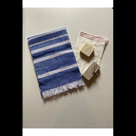 Dodes Gelin Hamamı Seti, Premium Peştemal , Ponza Topuk Taşı, Doğal Zeytinyağı Sabun, Kese 4lü Set