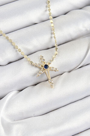 Dodes Dodes Pirinç Zirkon Taşlı Kutup Yıldızı Model Ezme Zincir Gold Renk Kadın Kolye TG27BKO10390