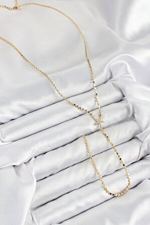 Dodes Dodes Pirinç Zirkon Taşlı Ezme Zincirli Deniz Yıldızı Model Gold Renk Y Kolye TG27BKO10467