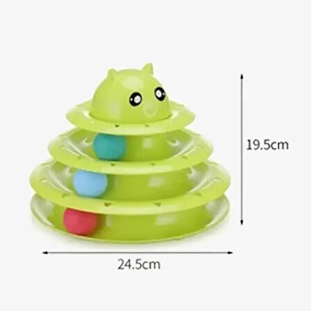 Dodes PetZoom Kedi Başlıklı 3 Katlı Kedi Oyuncağı