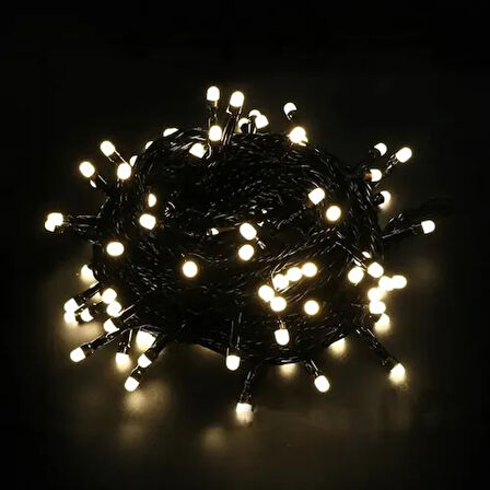 Dodes 10m 100 Led Boncuk Lamba Gün Işığı Siyah Kablo