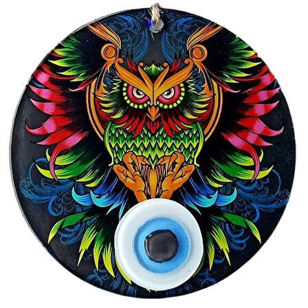 Dodes Efsane Baykuş 15 Santimetre Füzyon Cam Duvar Süsü