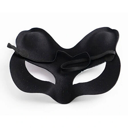 Dodes Siyah Süet Sarı Pembe Simli Kedi Maskesi