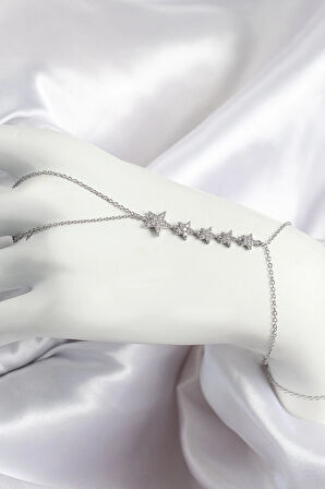 Dodes Pirinç Zirkon Taşlı Yıldız Model Gümüş Renk Kadın Şahmeran TG27SN702