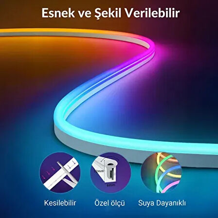 Dodes 5m 16 Renk 4 Fonksiyonlu Esnek Şerit Neon LED