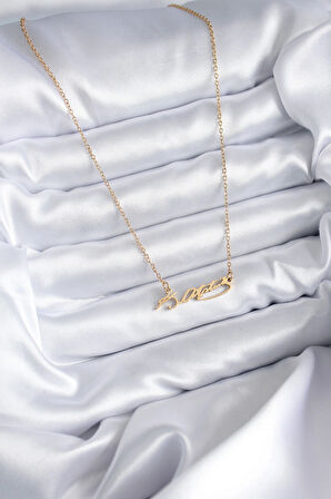 Dodes Dodes 316L Çelik Zincir Gold Renk Atatürk İmzası Model Kadın Kolye TG27BKO7842