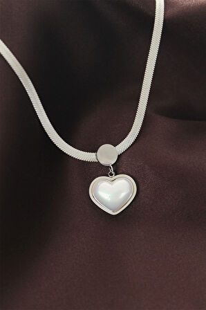 Dodes Dodes 316L Çelik İtalyan Zincir Kalp Kolye TG27BKO6207