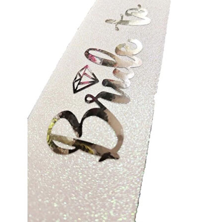 Dodes Beyaz Gümüş Bride To Be Yazılı Kuşak Kemer