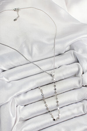 Dodes Dodes Pirinç Zirkon Taşlı Yıldız Figürlü Y Model Gümüş Renk Kadın Kolye TG27BKO10309