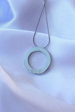 Dodes Dodes 316L Çelik Gümüş Renk Zirkon Taşlı Model Kolye TG27BKO8884