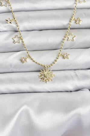 Dodes Dodes Pirinç Gold Renk Güneş Model Kadın Kolye TG27BKO10645