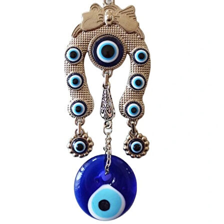 Dodes Kurdeleli Nazar Boncuklu  Filli Nallı Gümüş Kaplama Duvar Süsü