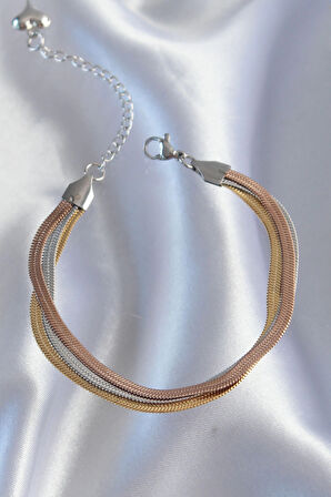 Dodes 316L Çelik Renkli İtalyan Zincir Model Çoklu Bileklik TG27BB6186