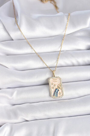 Dodes 316L Çelik Gold Renk Zincir Kova Burcu Zirkon Taşlı Kadın Kolye TG27BKO9458