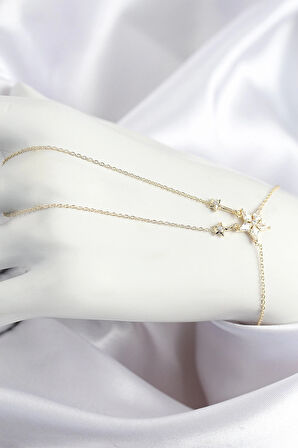 Dodes Pirinç Zirkon Taşlı Yıldız Model Gold Renk Şahmeran TG27SN710