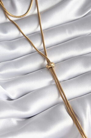 Dodes 316L Çelik Gold Renk Tüp Zincir Asansör Model Kadın Kolye TG27BKO8286