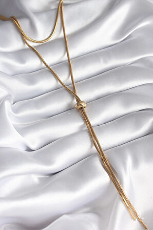 Dodes 316L Çelik Gold Renk Tüp Zincir Asansör Model Kadın Kolye TG27BKO8286